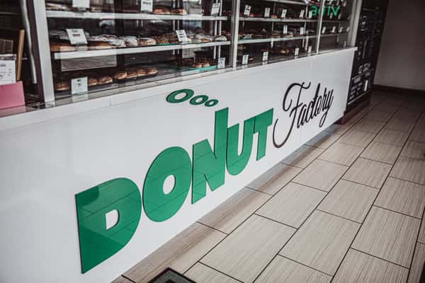 donut factory counter