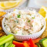 Cold Crab Dip With Sliced Pretzel Bun