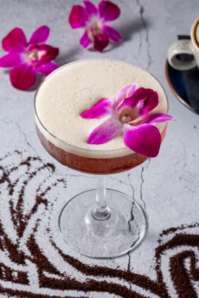 Cocktail with a flower