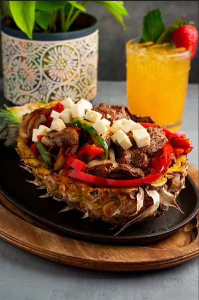 Food in a pineapple