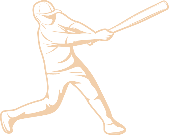 drawing of a man that swinged a bat