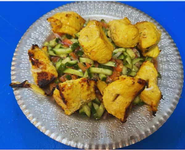 Chicken Over Shirazi Salad