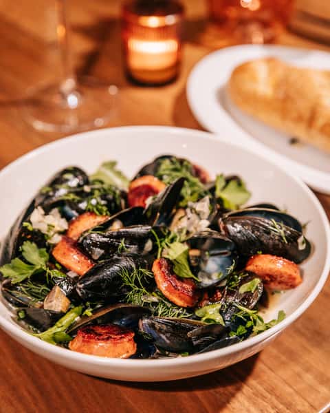 Mussels and Sausage