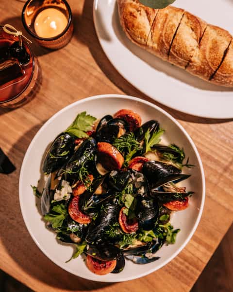 Mussels and Sausage