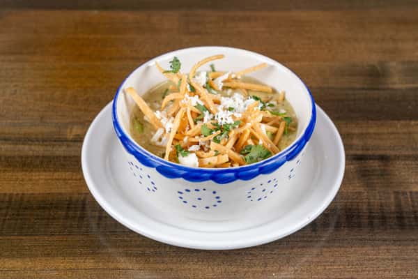 Roasted Poblano Bisque with Chicken & Avocado