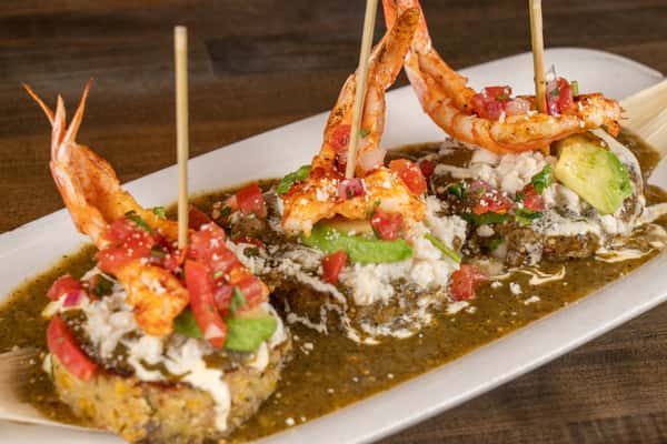 Sweet Corn Tamale Cakes With Shrimp & Lump Crab