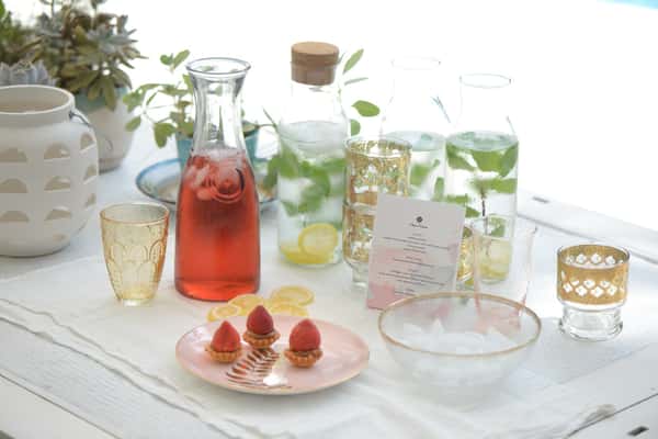 drinks on the table settings 