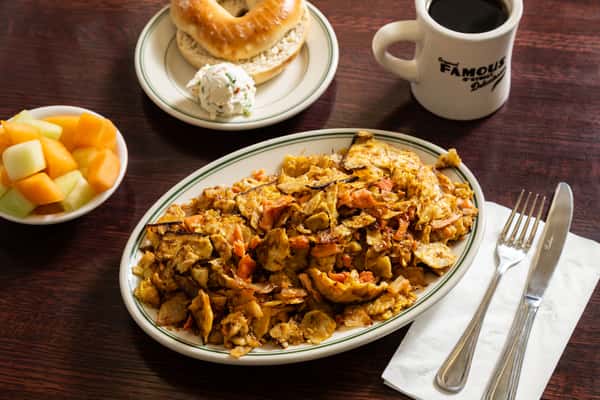 MATZOH BREI w/NOVIE & ONIONS
