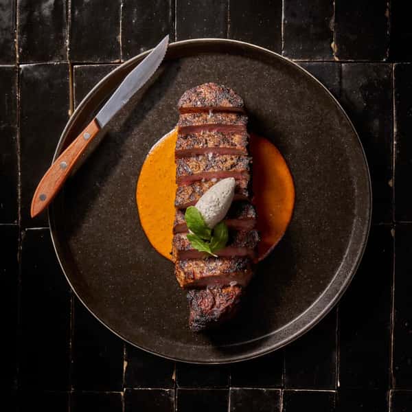 Top view photo of creamy meat dish