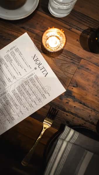 Menu on wooden table