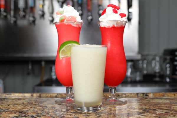 three frozen cocktails