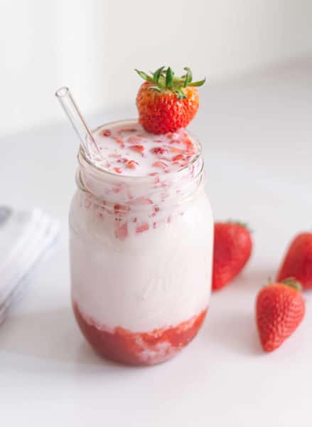 Strawberry Milk with Strawberry Bits