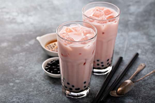 Rose Milk Tea with Boba