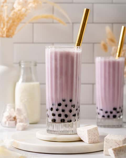 Taro Milk Tea with Boba