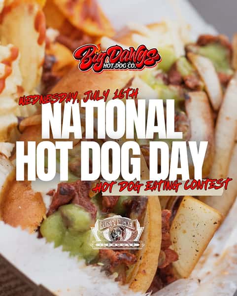 🌭 National Hot Dog Day is tomorrow, 7/16, and we’re goin’ all out!
We’re teaming up with @big_dawgs_dfw for a Hot Dog Eating Contest, plus Buy One Get One Hot Dawgs all night long, 6pm to 10pm!
🏆 Message @big_dawgs_dfw to sign up for contest! Winner receives $50 bar tab to use that night! (21+ to claim)
🍺 Celebrating with @dizzy_micheladas
🍩 Sweet treats from @leoschurrobar
⭐️ $6 Two-step Combos (beer + shot special) and Deleón Tequila