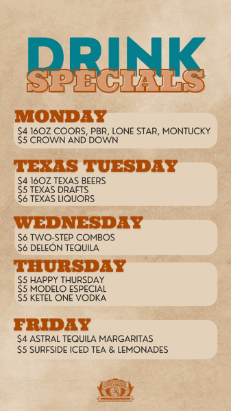 Drink Specials - 03.25