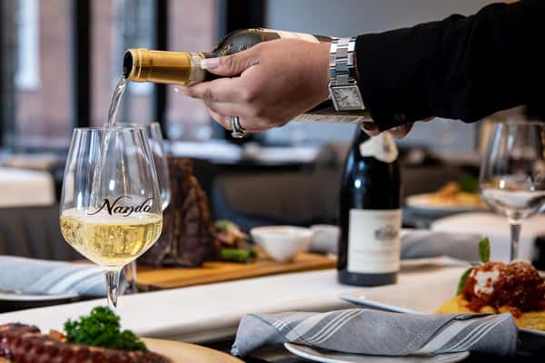 pouring white wine