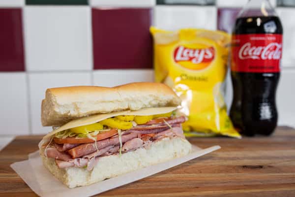 Combo #1, small cold sub, lays chips, drink