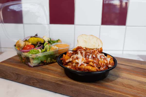 Combo #4, Small baked penne pasta/ Side garden salad w/Italian bread & butter