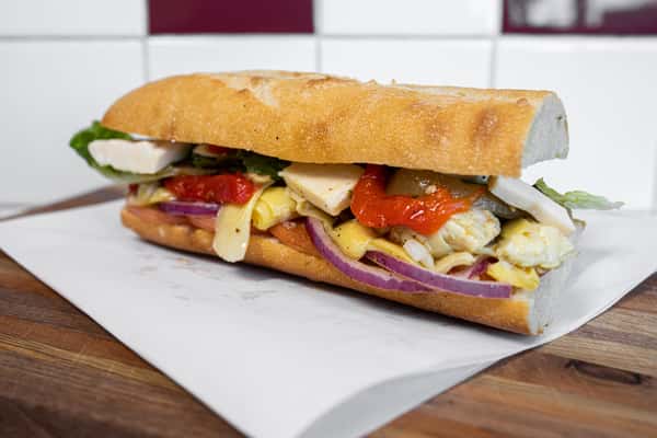Italian Veggie Sub: Please add your choice of cheese in comments; Asiago or Sharp Provolone