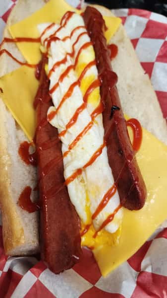 Beef Hot Sausage, Eggs, cheese