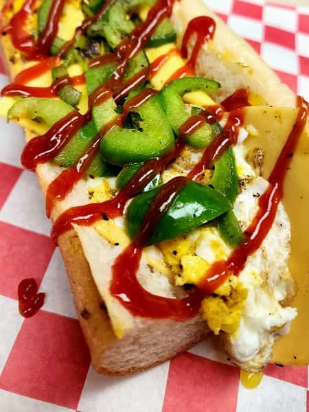 Peppers, eggs, cheese