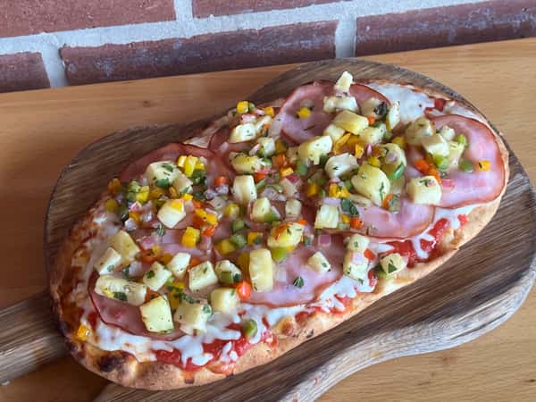Canadian Bacon and Pineapple Hawaiian Salsa Flatbread