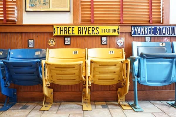 Seats from various sports stadiums