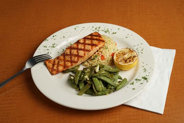 Flame grilled salmon