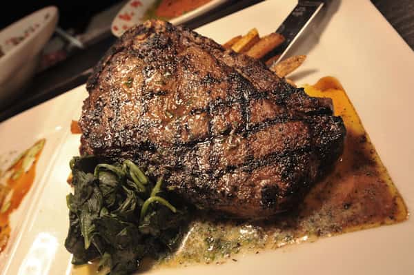 steak with vegetables on a plate