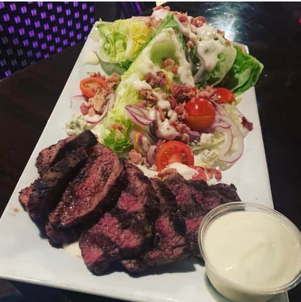 steak and wedge salad