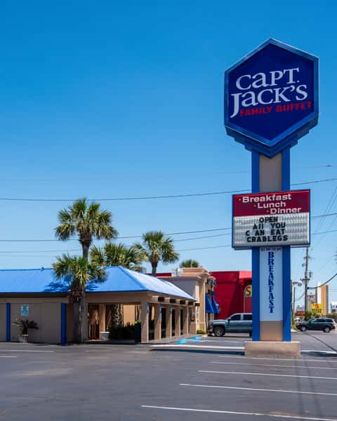 capt jacks family buffet - front beach road signage