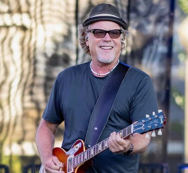 Phil Gough playing a guitar