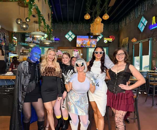 We had such a fun group of ladies celebrate a birthday with us at La Delicia! 🎉🥳 We loved the costumes! Thank you for celebrating with us! 💕