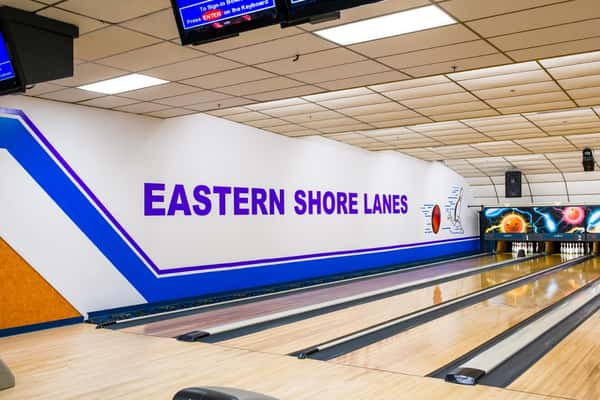 eastern shore lanes mural on the wall