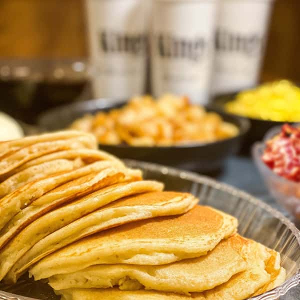 Pancakes and breakfast sides
