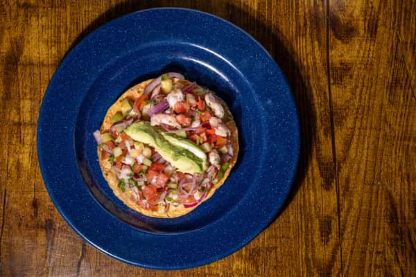 Tostada Ceviche de Camaron