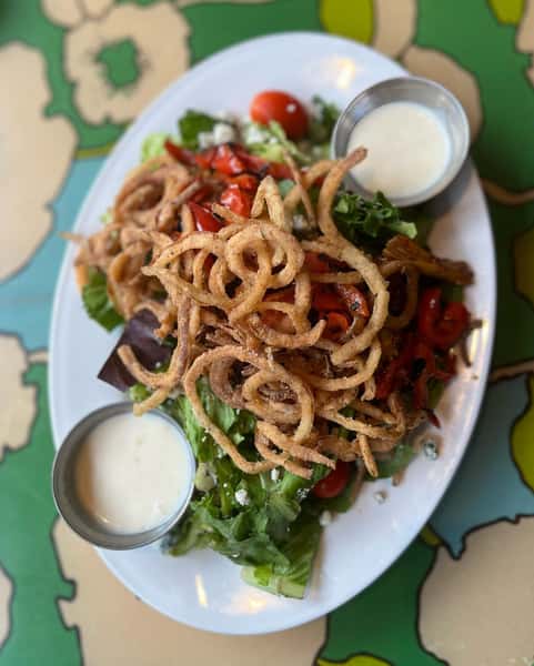 salad with crispy toppings