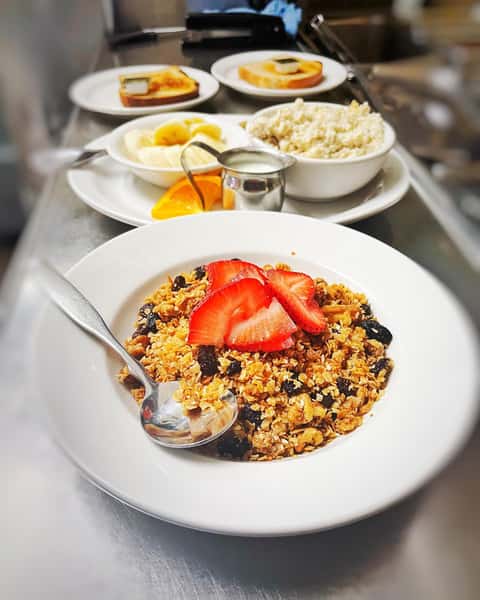 breakfast bowl with strawberries