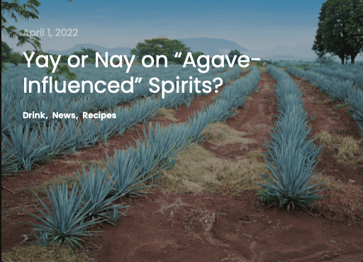 Image of agave field with words "Yay or Nay on "Agave-Influenced" Spirits?