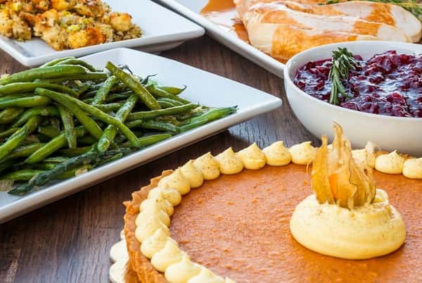 Close up of Italian dishes and desserts at an event