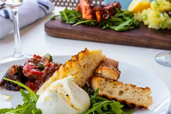 Close up of Italian dishes on a table