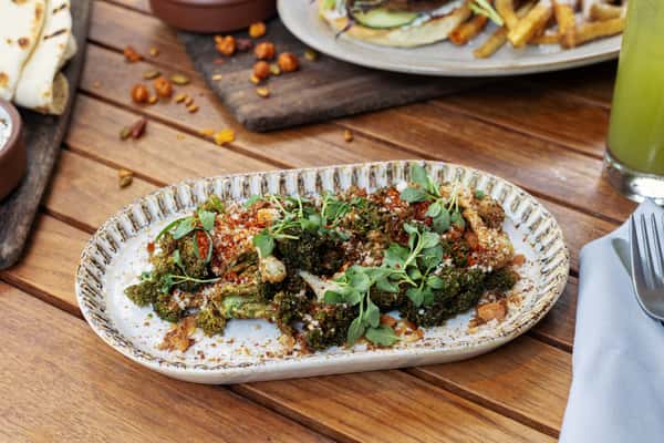 Warm Broccoli & Cauliflower Salad