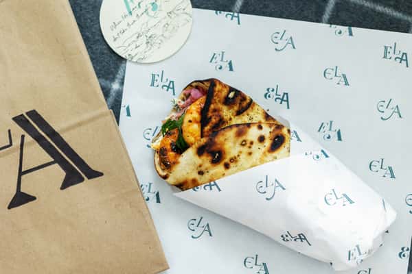 Chili-Garlic Shrimp Gyro