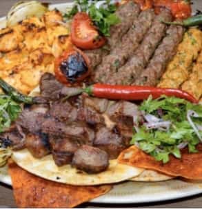 plate of mediterranean food