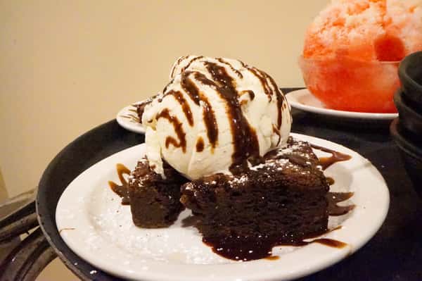 chocolate cake & ice cream