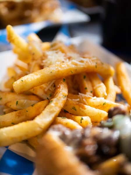 GarlicParmesan Fries Our Menu KC's Classic Burger Bar Burger