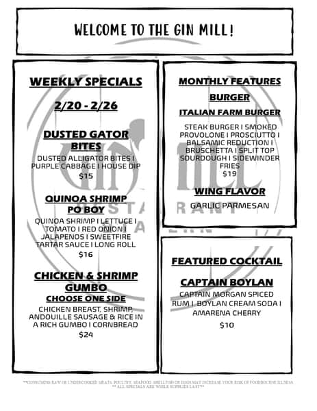 WEEKLY SPECIALS!
