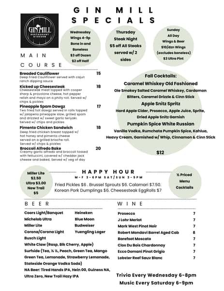 New Specials 9/25
