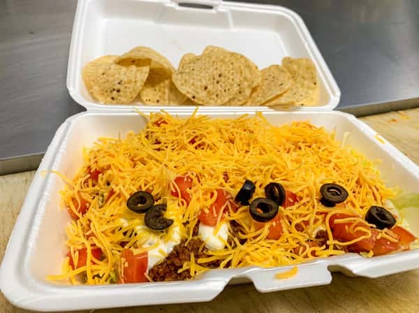 A mixed container of food